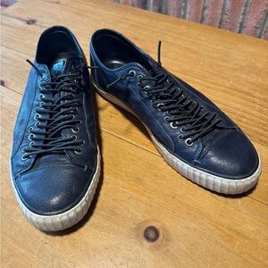 John Varvatos size 9.5 blue leather Bootleg sneakers